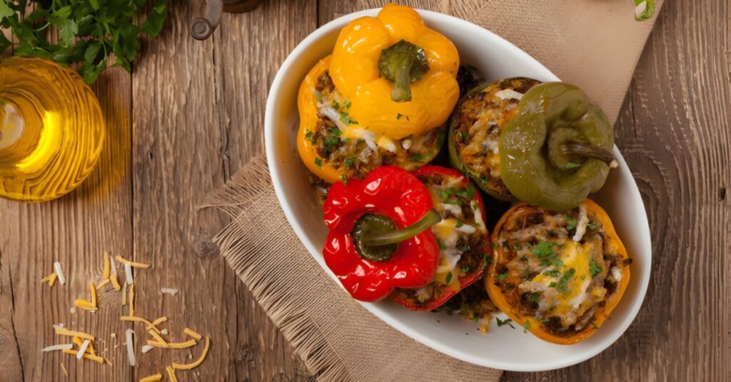 4. Slow Cooker Mince Meat Stuffed Peppers